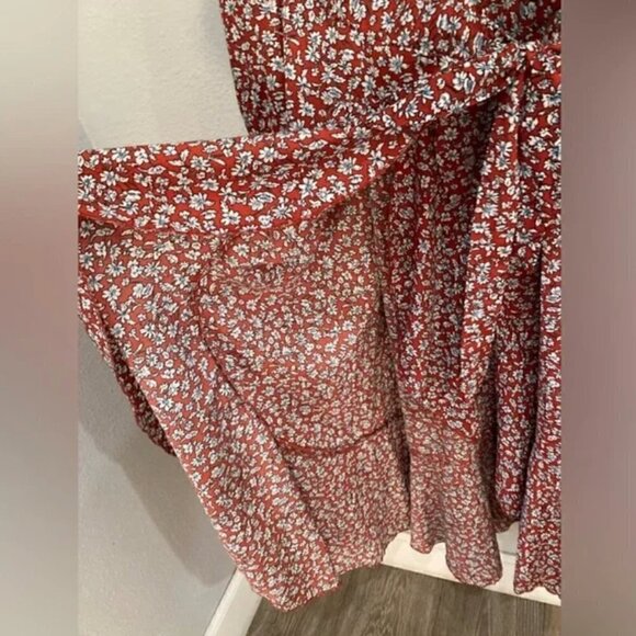 PrettyGarden Wrap Dress XL NWT Maxi Boho Cottagecore Floral Shabby Chic Wrap - Picture 6 of 9